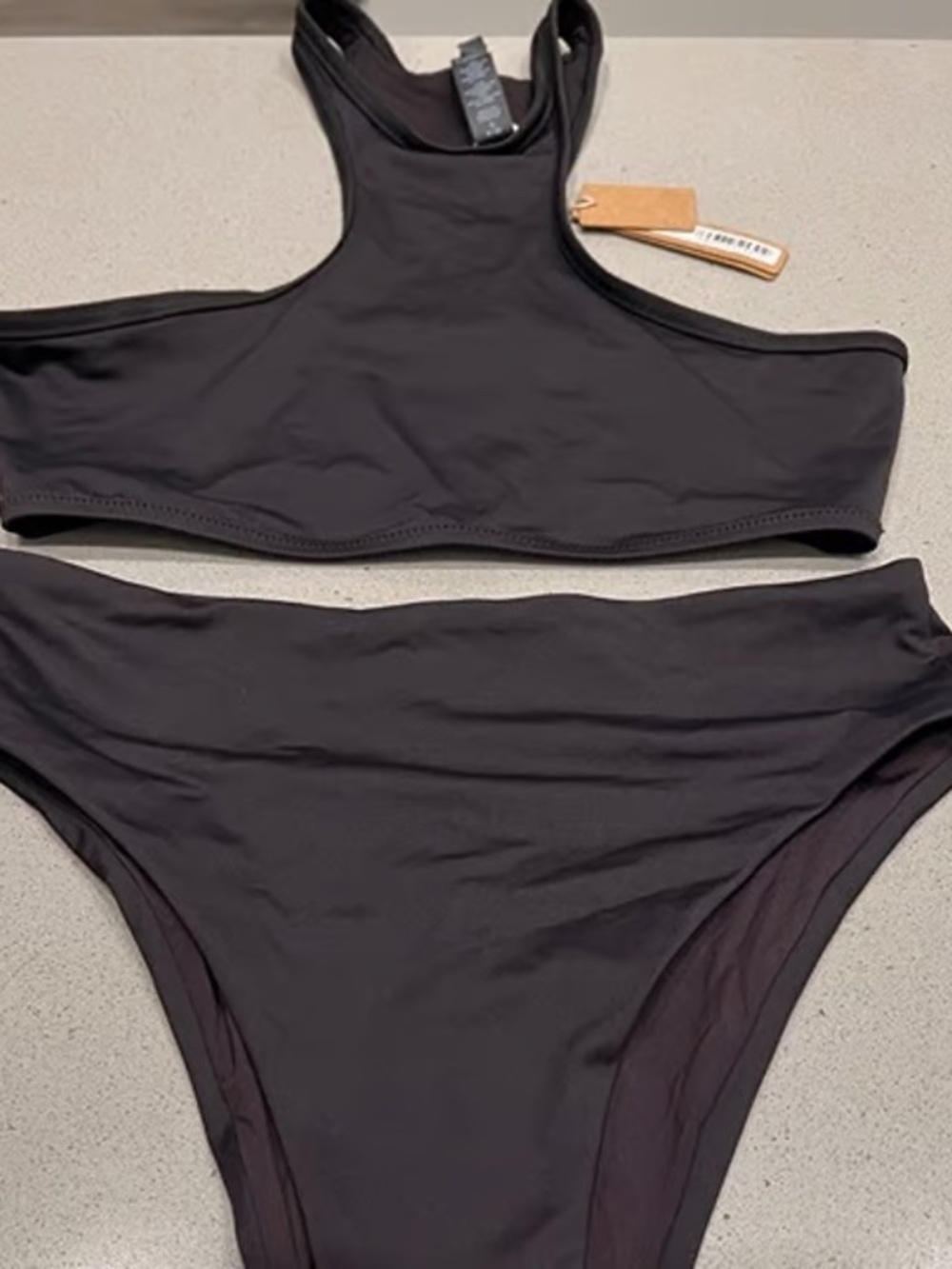 NWT Skims Signature Swim High Neck Racer Swimsuit Set - Size Small